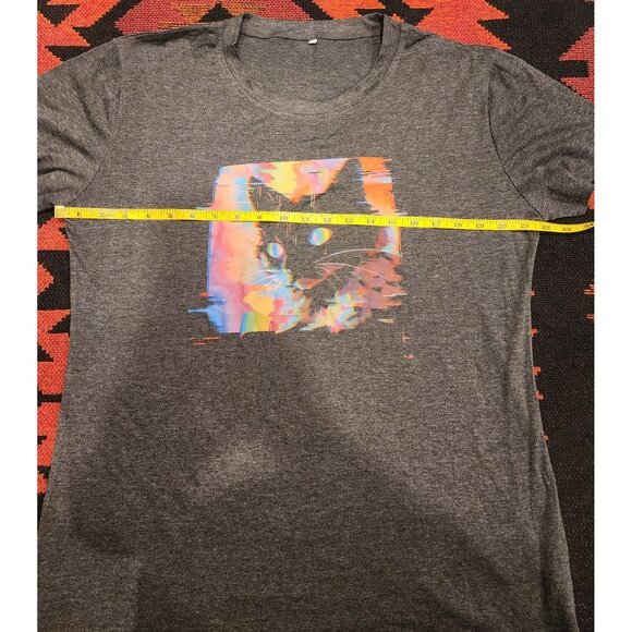 Rainbow Cat Graphic Heather Gray T-Shirt XL - Picture 6 of 9